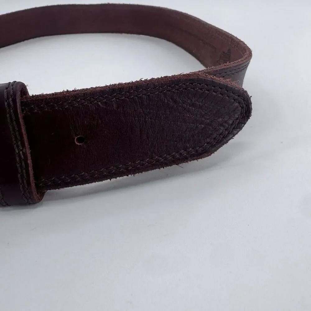 Red Wing Basic Work Belt Mens Size 38 Brown Leather Brass Buckle USA 96524